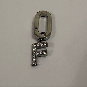 Silver Crystal Initial F Charm